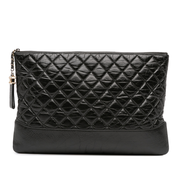 Pre-Loved Chanel Large Aged Calfskin Gabrielle O Case Clutch - Picture 1 of 10